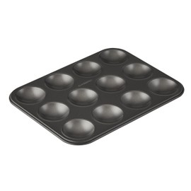 MASTERPRO MPHB98 Non-Stick 12 Cup Patty Pan, Black