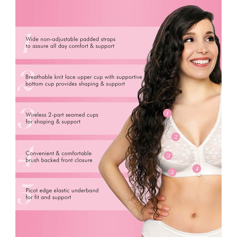 EXQUISITE FORM 9600565 Women's Fully Lace Wireless Back & Posture