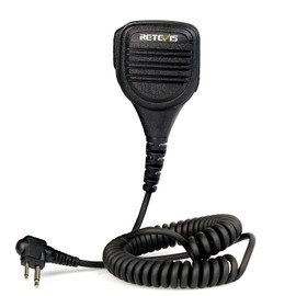 Retevis Walkie Talkies Speaker Mic,Compatible with Motorola CP200 CP200D CP100D BPR40D BPR40 CLS1410 RMU2040 RDM2070D RDU4100 GP88S CP250 Walkie Talkie, 3.5mm Audio Jack 2 Pin Shoulder Mic(1 Pack)