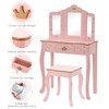 UTEX Kids Vanity Set with Mirror and Stool, Kids Make