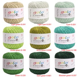 golo Crochet Thread size 10 for hand knitting crochet yarn (Dark green)6-681