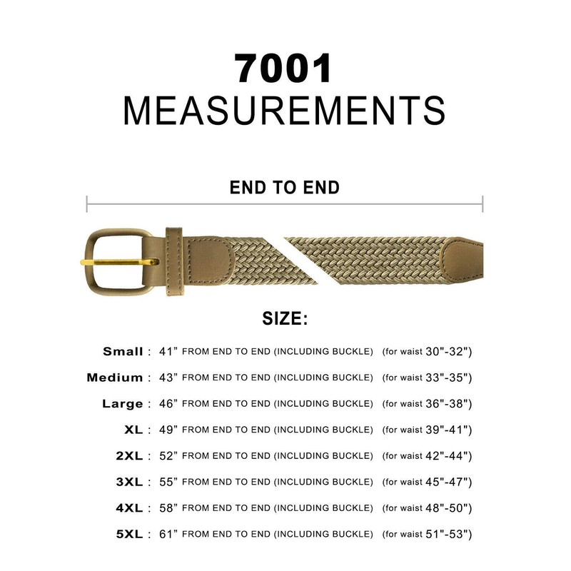 Belts.com Leather Covered Buckle Woven Elastic Stretch Belt, Navy, (L(37"-39")