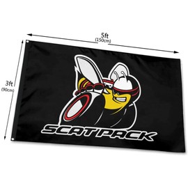 Cayyon Scatpack Mopar Banner Flag Dodge Chrysler Auto Parts Racing Bee Pack Scat Perfect for Your Home Flagpole Tailgating Wall Banner Decoration