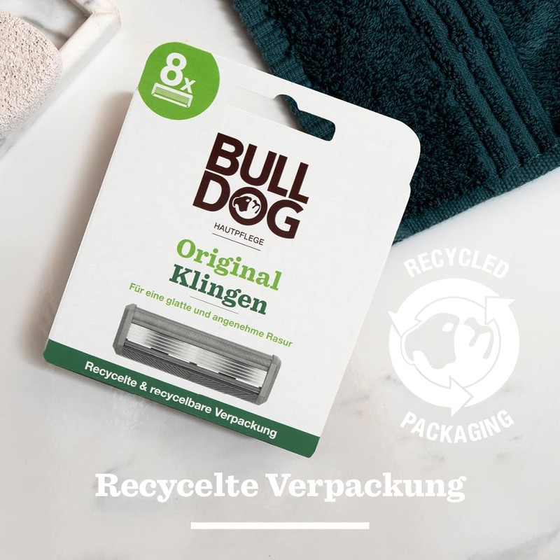 BULLDOG - Nassrasur für Männer | Original Rasierklingen | 8