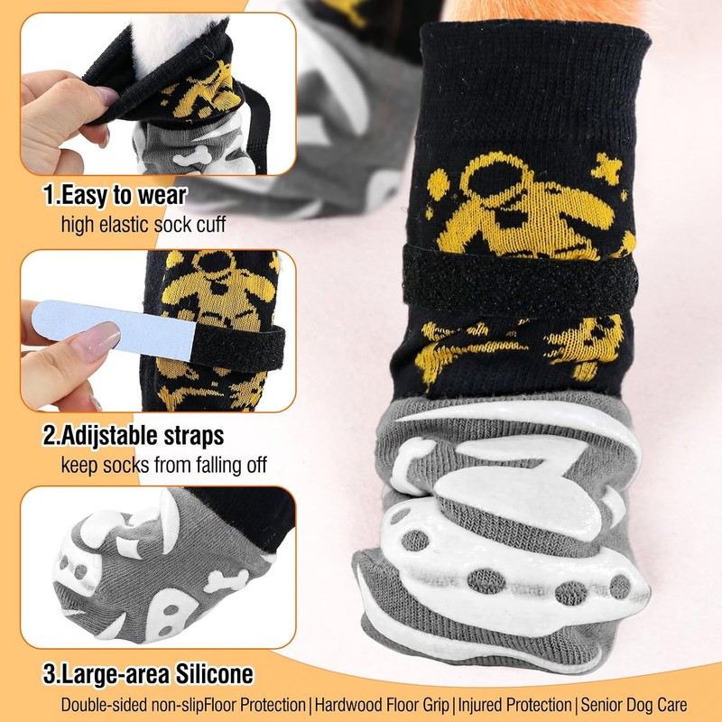 6 PCS Calcetines antideslizantes para perros,Protector de patas para perros