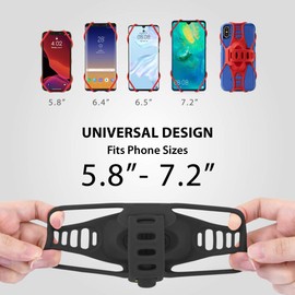 Bone Bike Phone Holder, Motorbike Phone Holder, Phone Holder for Bike, Motorcycle Phone Mount, Premium Cycling Handlebar Bag, Universal Handlebar and Phone, Tool Free FitBone Bike Tie Pro 3 (Black)