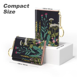 Nipichsha Womens Wallet, Small Credit Card Wallet for Women, Slim RFID Card Holder Purse with 7 Slots & ID Window, Dandelion