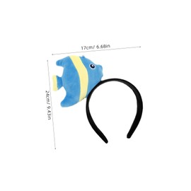 Gatuida Tropical Fish Plush Cartoon Headband for Adults Comfortable Decorative Hair Accessory for Parties Events and Photo Props Fit Plush Fish Hairband