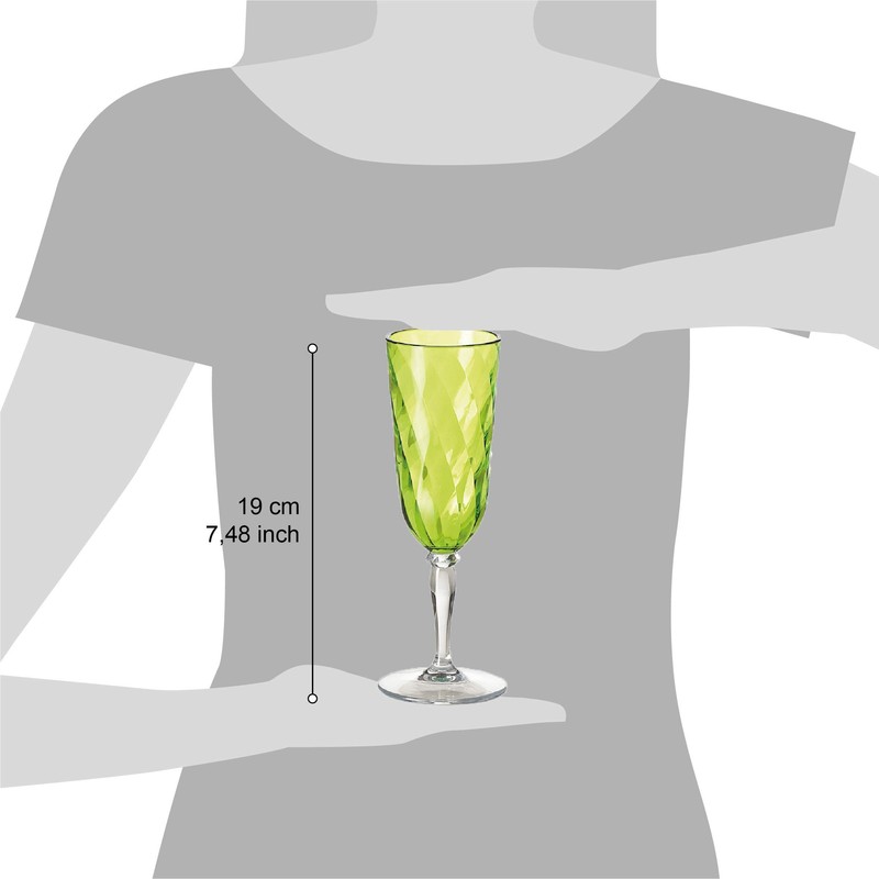 Omada Design 4 Glasses for Champagne, 6,89 fl oz Flute