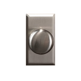 Bravura Hardware 906 Macon Knob Passage Lockset with Modern Rectangle Trim Door Knob for Hallway/Office, Satin Nickel