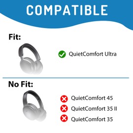 Adhiper Replacement Earpads for Bose QuietComfort(QC) Ultra Wireless Headphones, Ear Pads Cushions with Softer Protein Leather, High-Density Noise Cancelling Foam, Added Thickness (White)