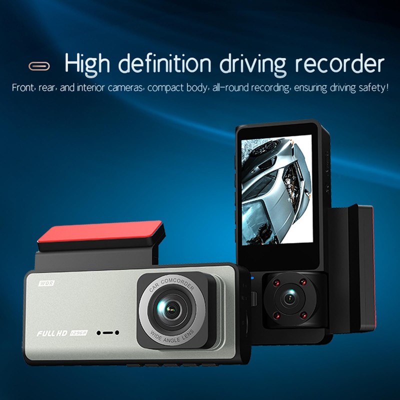 Mulcort Dash Cam Front and Rear Inside, 1080P + 480P