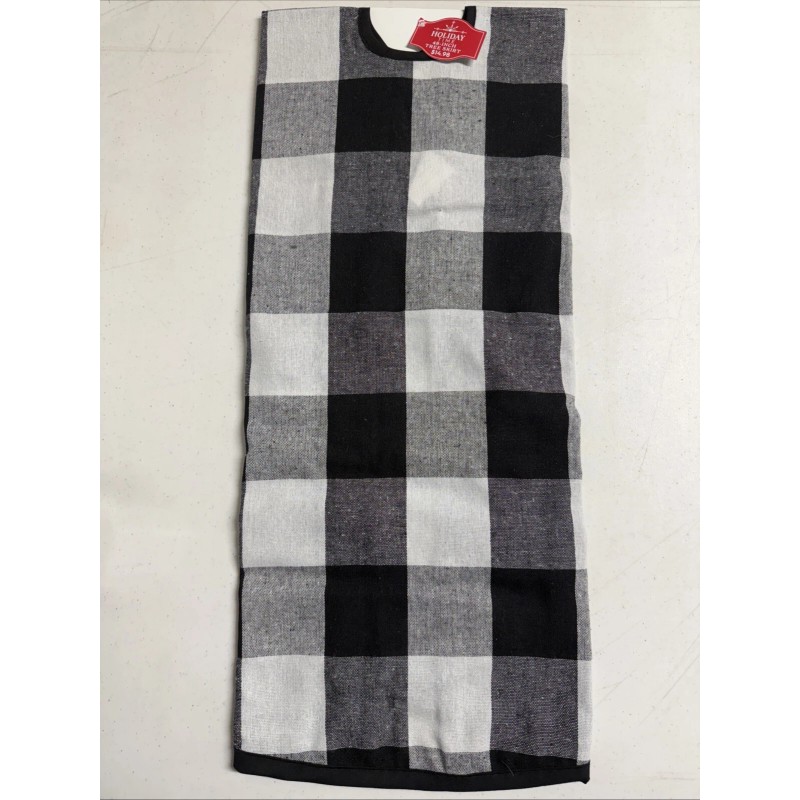 Holiday Time Black White Buffalo Plaid Christmas 48" Tree Skirt