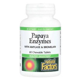 Natural Factors Enzimas De Papaya 60 Comprimidos Sfn