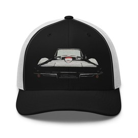 1967 Sports Car Convertible C2 Corvette Owner's Custom hat for Chevy Classic Car Enthusiasts Trucker Cap Black/White
