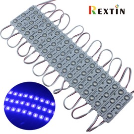 REXTiN Super Bright 200pcs 3 LED Module Blue 5050 SMD 66-72LM Each Module Waterproof Decorative Light for Letter Sign Advertising Signs with Tape Adhesive Backside