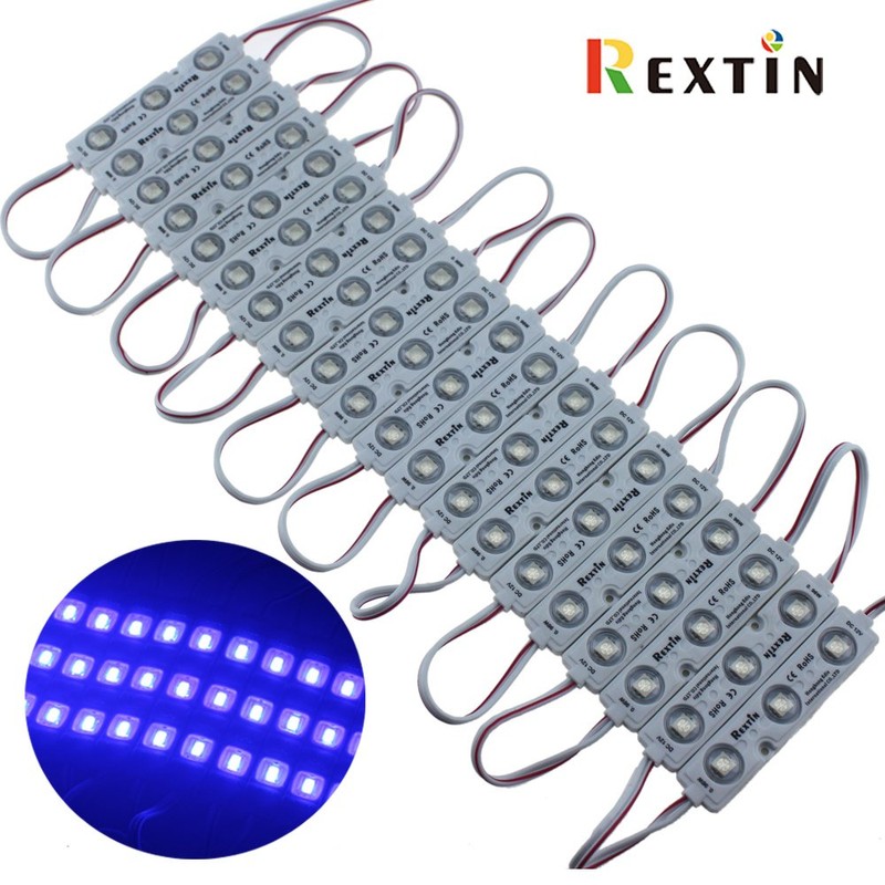 REXTiN Super Bright 200pcs 3 LED Module Blue 5050 SMD