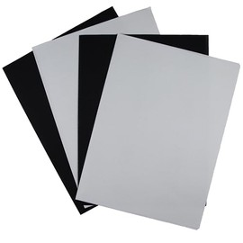 KCS 4/6 piezas de 12 x 18 pulgadas (30 x 45 cm), tela de punto de cruz de algodón con abalorio de 18 quilates (4 piezas, blanco + negro)