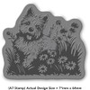 'Westie Dog with Flowers' Rubber Stamp - Unmounted Design for
