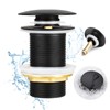 HOISGEAR Drain Fitting, Sink without Overflow, Pop-Up Valve for Washbasin,