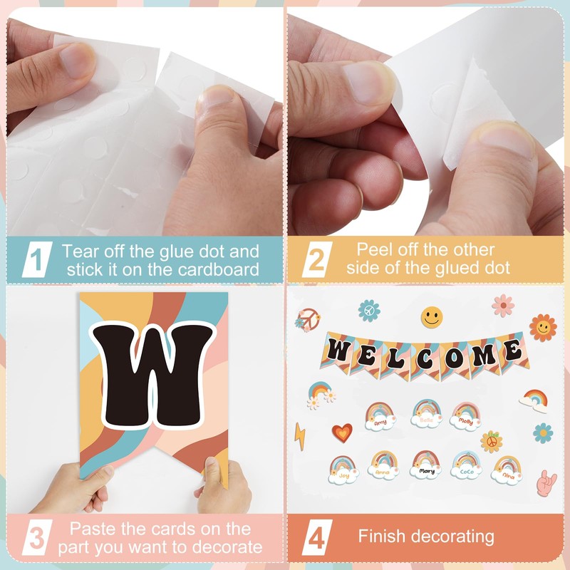 61pcs Retro Welcome Back to School Bulletin Board Welcome Poster