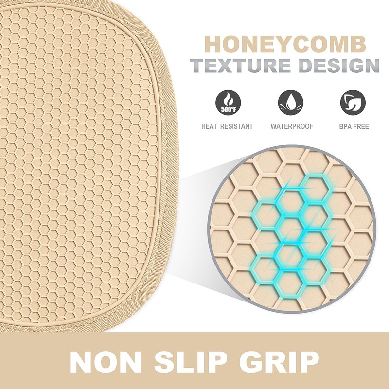 2-Pack Silicone Pot Holders for Kitchen Heat Resistant up to