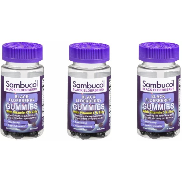 Sambucol Black Elderberry Gummies 30ct (3 Pack)