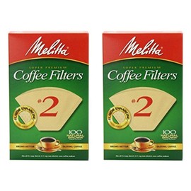 Melitta Cone Coffee Filter #2 - Natural Brown 100 Count (4 Pack)