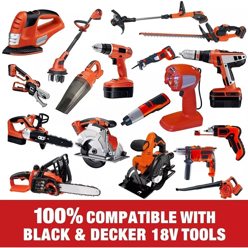 For BLACK AND DECKER 2 Pack 18V for Black and