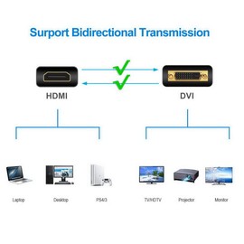 Rosebe HDMI to DVI Cable, 1M, 1.5M, 1.8M Bi-Directional 1080P to HDMI to DVI Cable, High Speed (1.5M-5FT)