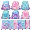 12 Pcs Mermaid Drawstring Bag Ocean Theme Backpack Organizer Great