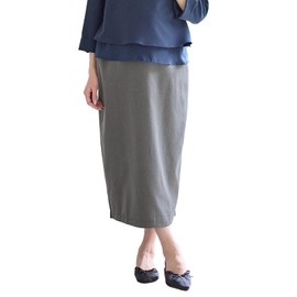 ANGELIEBE Women's Maternity Skirt, Gathered Waist, I Line, Plain, Striped, Pregnancy Clothes, Narrow Skirt, charcoal