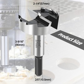 2-1/4 Inch Forstner Bit for Woodworking,2-1/4" Forstner Drill Bit for Wood,Wood Drill Bit Woodworking Hinge Cutter Tool for Wood Plywood Plastic