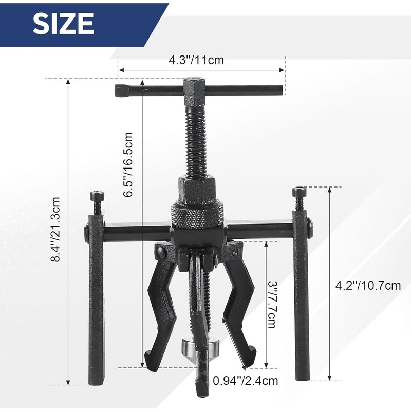DASBET 3 Jaw Inner Bearing Puller, Jaw Pilot Bearing Puller