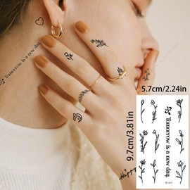 Rosymormor 90 Blätter Temporäre Tattoos für Frauen Erwachsene, 400 Stile+ Kleine Fake-Tattoo-Aufkleber, Langlebige Realistische Tattoos für Mädchen Körperkunst Karneval Coachella Musical Party Kostüm