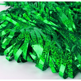 Green Fringe Backdrop Curtains Party Decorations, Tinsel Streamers Birthday Decor for St Patricks Day Decor, Foil Photo Booth Props for Baby Shower, Bachelorette, Football, 2Pack 3.28X6.56Ft