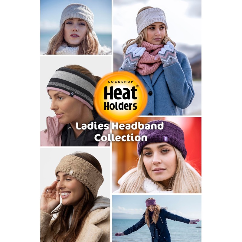 Heat Holders - Ladies Thick Cable Knitted Fleece Lined Thermal