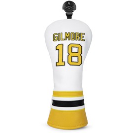 Golf Club Headcover 3 Wood Headcover Advanced Embroidery Gilmore Premium Leather Driver Fairway(FW) Wood Hybrid(UT) with Number Tags, Driver Fairway Wood Hybrid Cover (for Hybrid(1pcs))