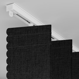 AJAZZ 100% Blackout Accordion Door Front Door Curtain Invisible Folding Doors Interior Magnetic Door Curtain for Bedroom Living Room Doorway Curtain Sets Included Tracks (1Panel, 53W x 79 L, Black)