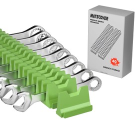 40PCS Modular Wrench Organizer Wrench Holder - Wrench Tool Organizers for Tool Drawer Storage, Wrench Storage Set with Metric & SAE Label, Wrench Rack Tool Gift for Professional Mechanics Men, Green