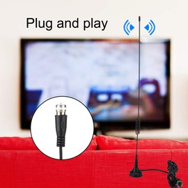 Indoor TV Antenna, Anti-Interference F Antenna Rainproof Wear-Resistant Plug and Play for Automobile for General Purpose for Professional Use for Car
