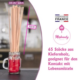 Misskandy® 65 Sticks for Cotton Candy - 30 cm Sticks / Cotton Candy Sticks / Cotton Candy Sticks / Cotton Candy Sticks / Cotton Candy Sticks