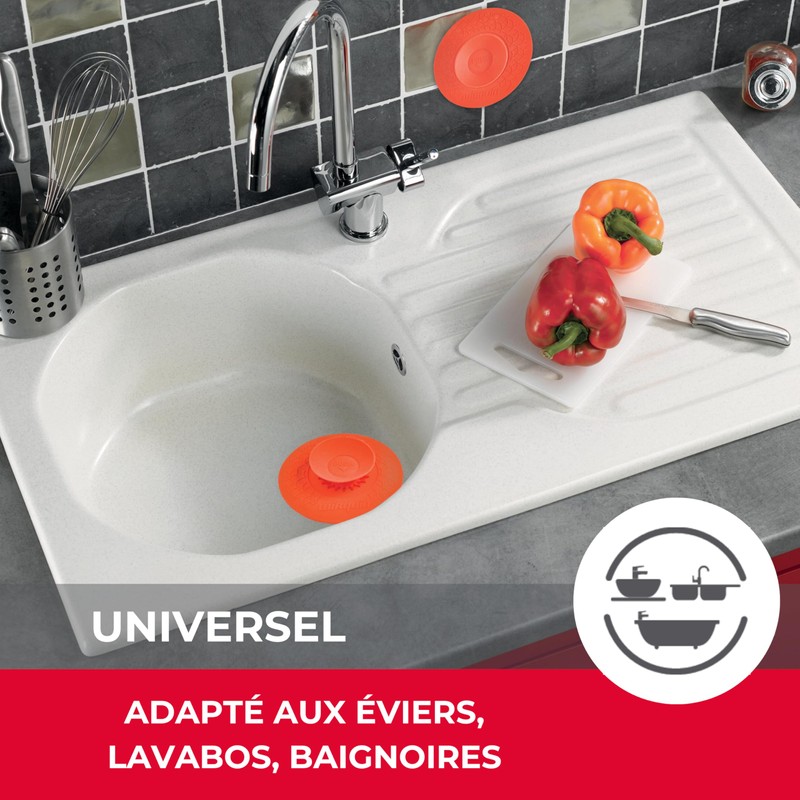 Wirquin 30722334 Uppy Universal Plug and Filter Suitable for Sink,