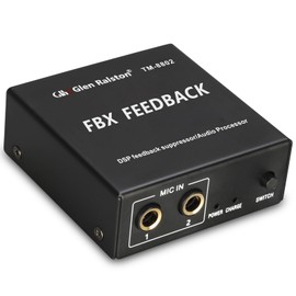 Professional Mini Feedback Suppressor, 2-in 1-Out Microphone Anti-Howling Audio processor Stage ktv Effector, Feedback Frequency Shifter for conference room recording studio