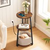 HOOBRO Small Round Side Table with Charging Station, Round End