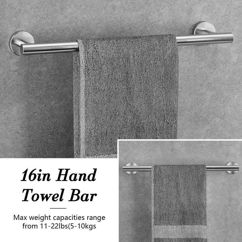 Round Brushed Nickel Bathroom Hardware: 8 Pieces Stainless Steel Bath
