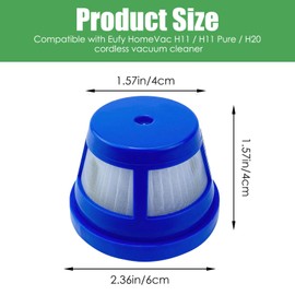 MZY LLC 4 Pack HEPA Vacuum Filter for Eufy HomeVac H11 / H11 Pure / H20 Cordless Handheld Vacuum Cleaner, Washable Filter Replacement for Eufy H11 & H20