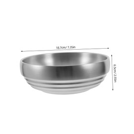 Gatuida Bowl Ramen Stainless Steel Cold Noodle Salad Mixing Bowl Heavy Duty Double Insulated Heat Large Size