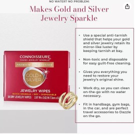 Connoisseurs Jewelers Jewelry Cleaning Cleaner Wipes One Container of 25 wipes