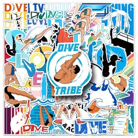 50PCS Stickers for Diving,Diving Stickers,Teens Boys and Girls Sticker Pack Vinyl Skateboard Guitar Door Laptop Luggage Car Bike Water Bottle Birthday Party Supplies Stickers